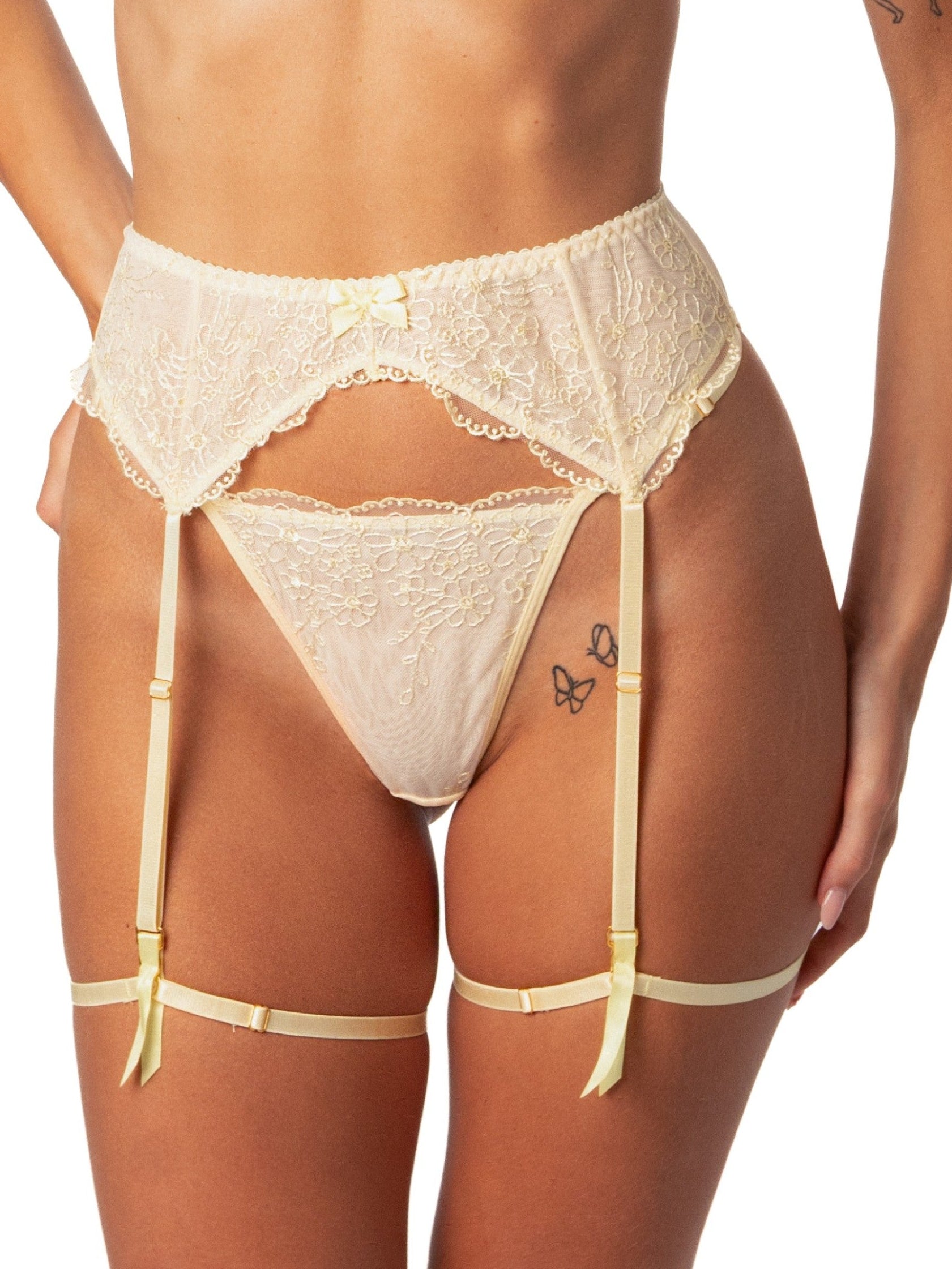 Siren Butter Thong & Garter Belt